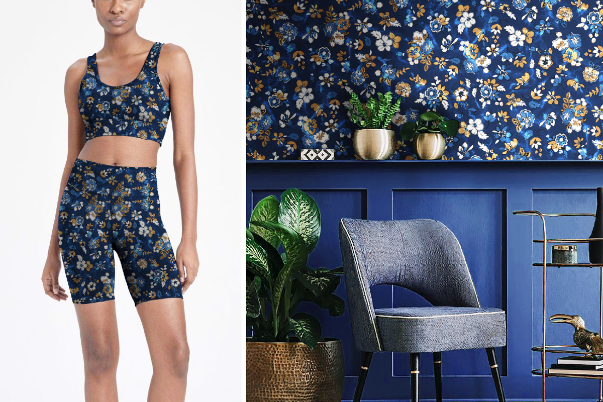 Navy and Yellow Floral Seamless, a Pattern Graphic by Gullenda (Photo 6 of 6)
