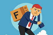 Businessman carrying heavy box, a Person Illustration by SouravDesign (Thumbnail 2 of 3)