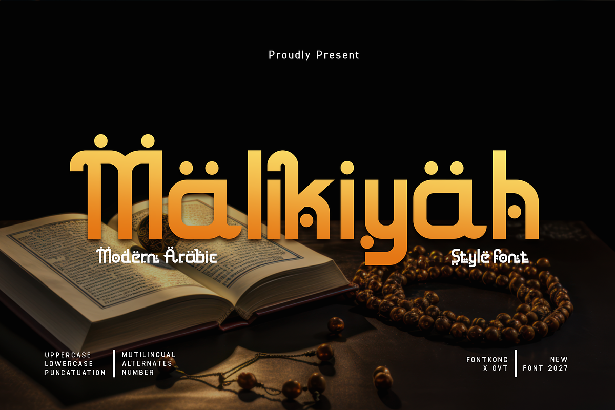 Malikiyah – Modern Arabic Style Font, a Handwritten Font by overlaytemplates (Photo 1 of 5)