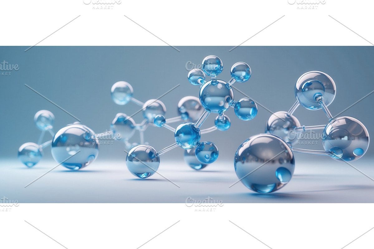 Abstract molecular structure with, an Illustration by tilialucida