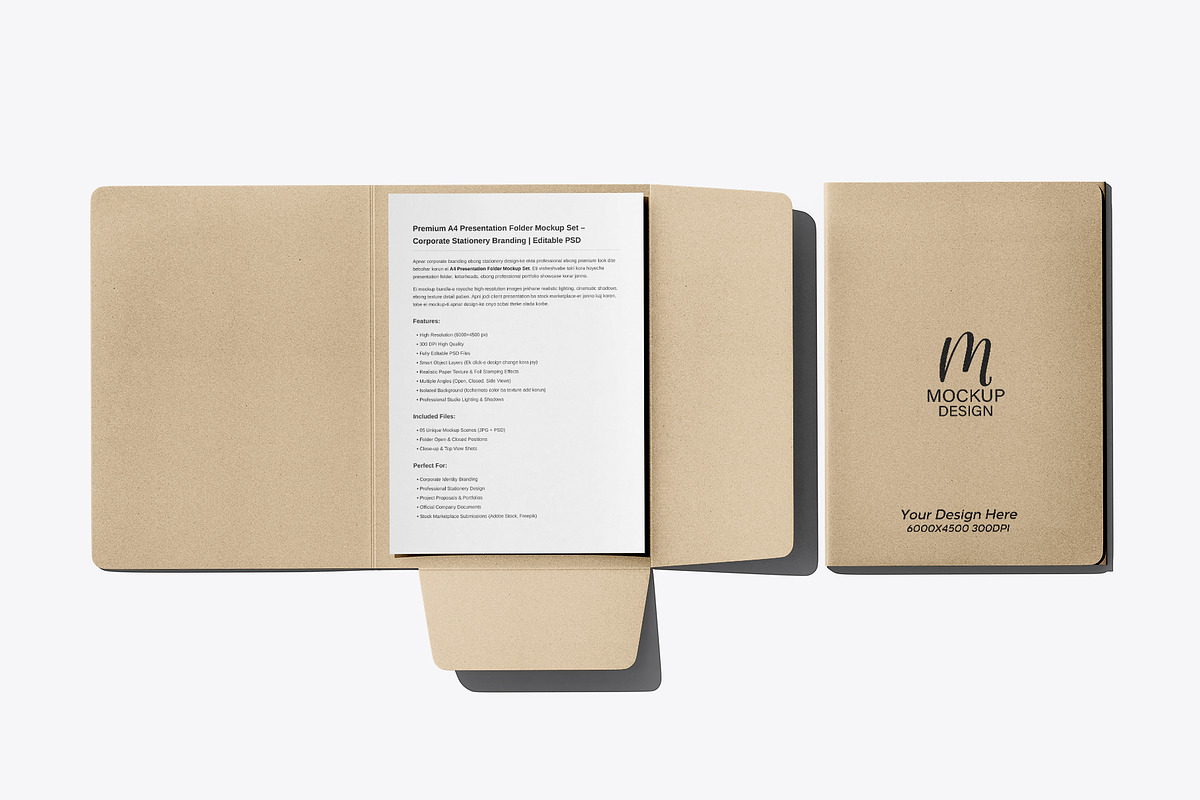 A4 Presentation Folder & Mockup, an Advertising Mockup by pixelmock (Photo 12 of 17)
