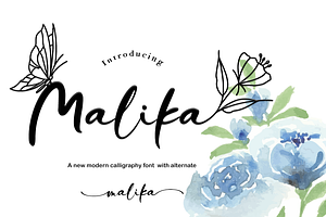 Malika, a Script Font by cocodesign