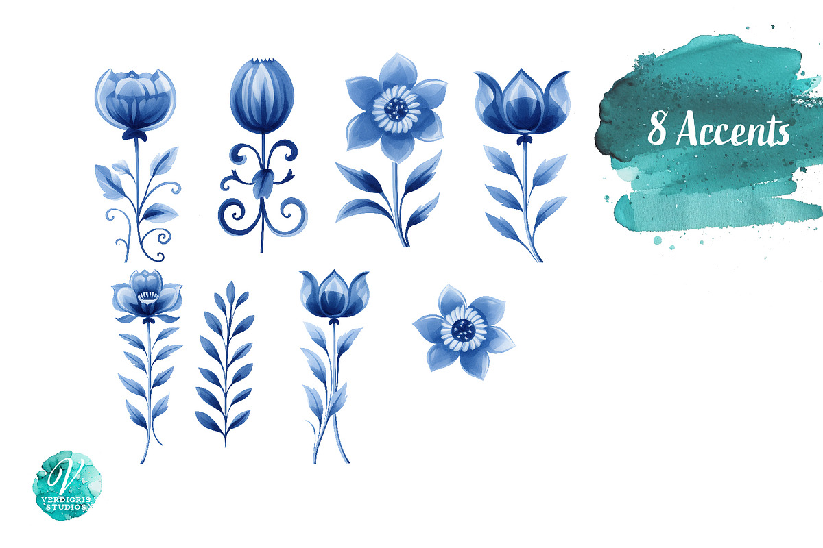 Blue Floral Eggs, a Seasonal Illustration by Verdigris Studios (Photo 3 of 4)