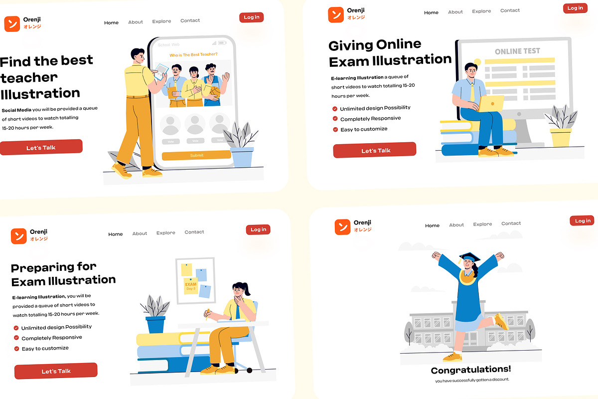 E-Learning and Course Illustration, an Education Illustration by orenjidesign (Photo 8 of 8)