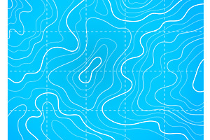 Ocean and sea topographic map, a Texture Illustration by Buch&Bee