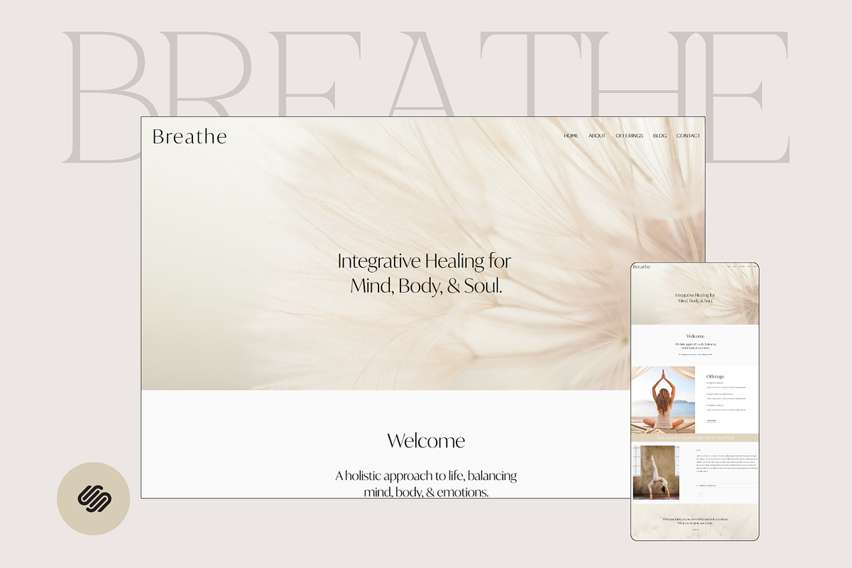 Breathe Squarespace 7.1 Template, a Squarespace Template by Beliveart (Photo 1 of 5)