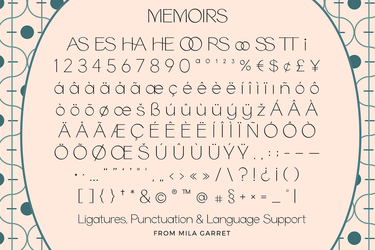 Memoirs Sans Modern Logo Font, a Sans Serif Font by Mila Garret (Photo 15 of 15)