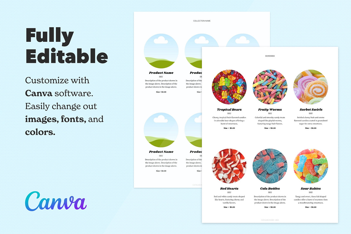 Canva Wholesale Catalog Template, a Brochure Template by Dandymark (Photo 3 of 12)