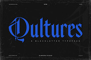 Qultures – Blackletter Typeface, a Blackletter Font by Almeera Std (Thumbnail 1 of 11)