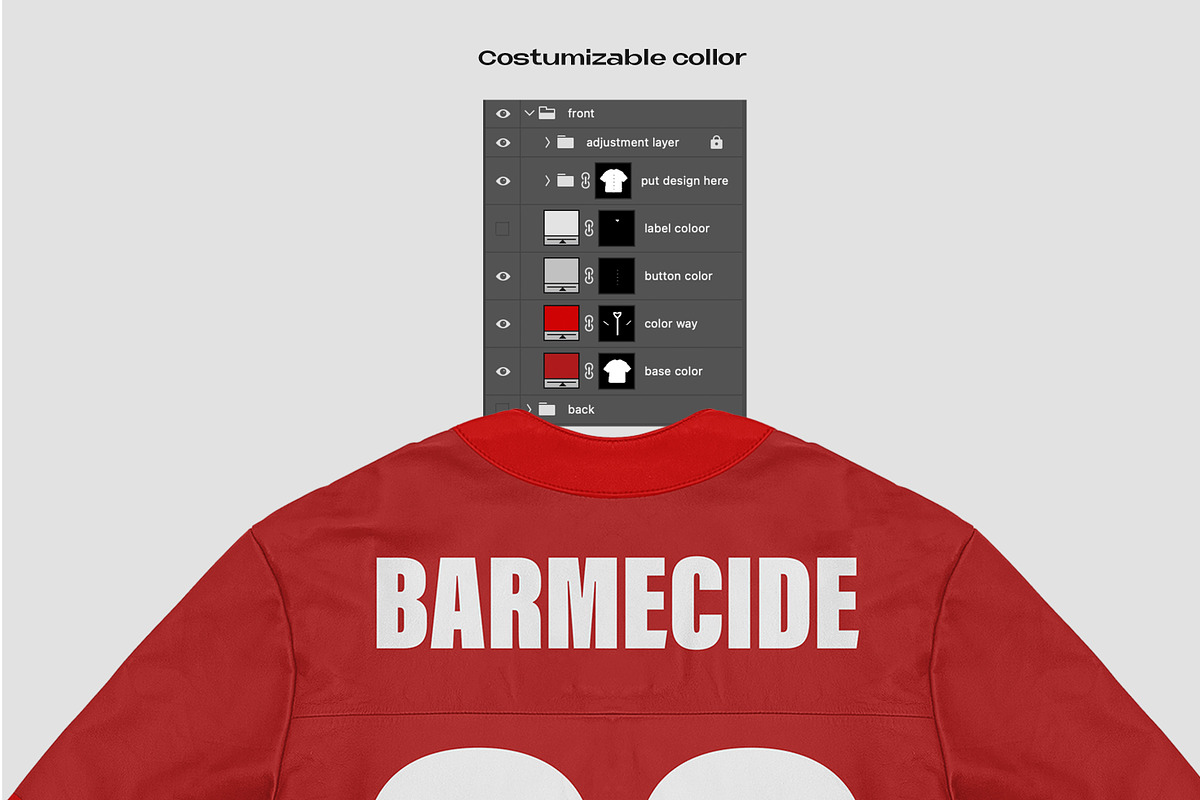 LEATHER JERSEY MOCKUP, an Apparel Mockup by Barmecide Mockup Studio (Photo 3 of 3)