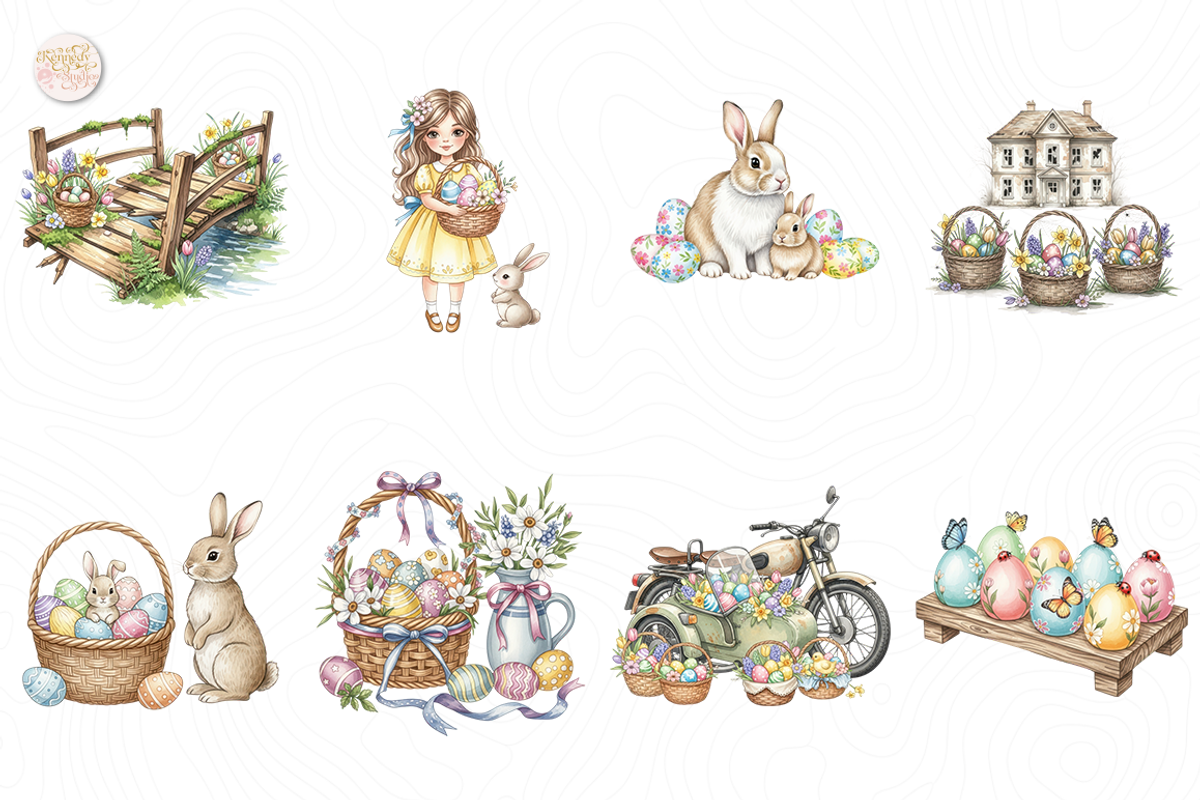 Happy Easter PNG Clipart Bundle., an Object Illustration by KennedyStudio (Photo 2 of 5)