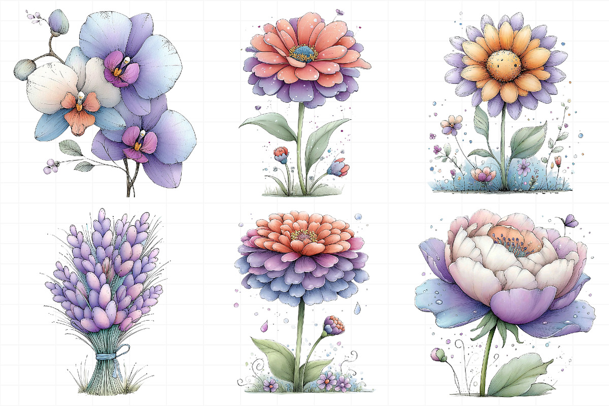 Spring Flowers Sublimation Clipart, an Illustration by Daily.Designs (Photo 4 of 7)