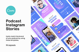 Podcast Instagram Stories Canva, a Social Media Template by Crevo Studio