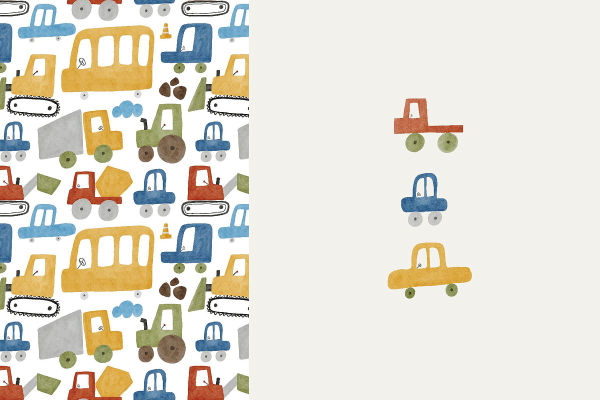 Cute Watercolor Cars, a Transportation Illustration by Cute And Wild (Photo 4 of 7)