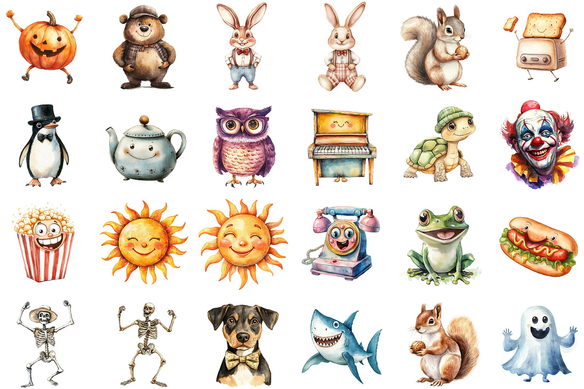 Funny Retro Cartoon Character Clipar, an Illustration by Sublimation Artist (Photo 2 of 6)
