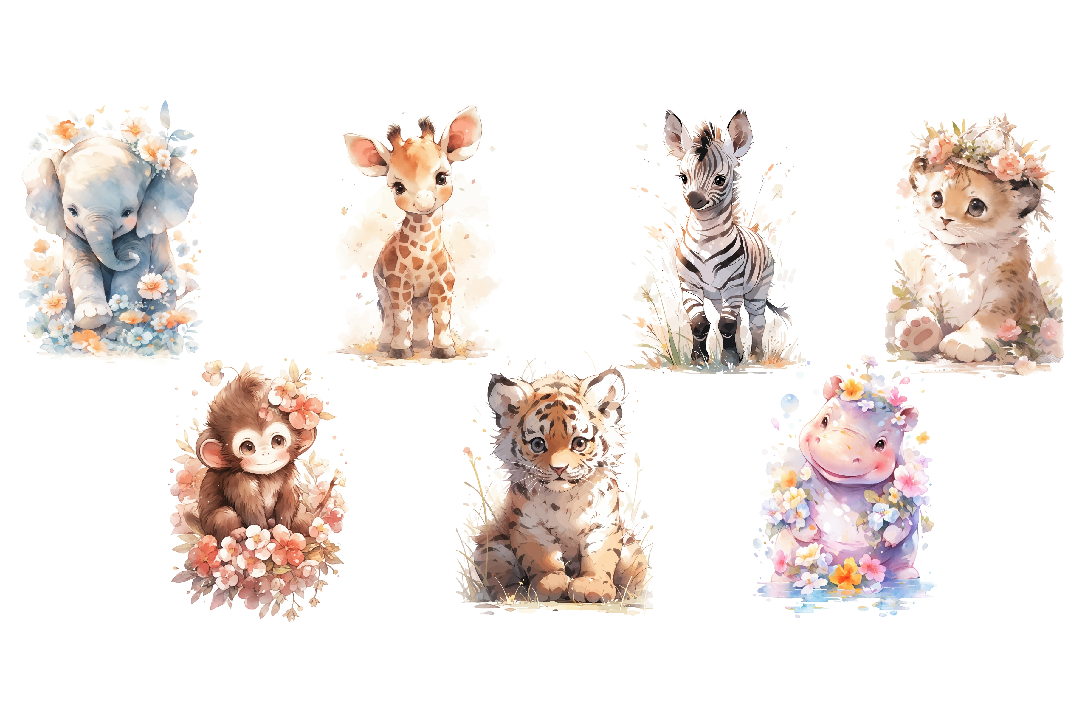 Set of cute baby woodland animals, an Illustration by ZinetroN