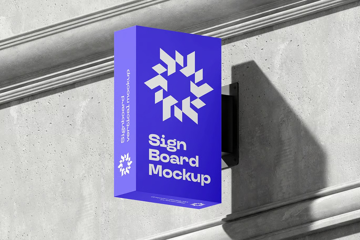 Signboard Vertical Mock-up, an Advertising Mockup by zippypixelstudio (Photo 2 of 14)