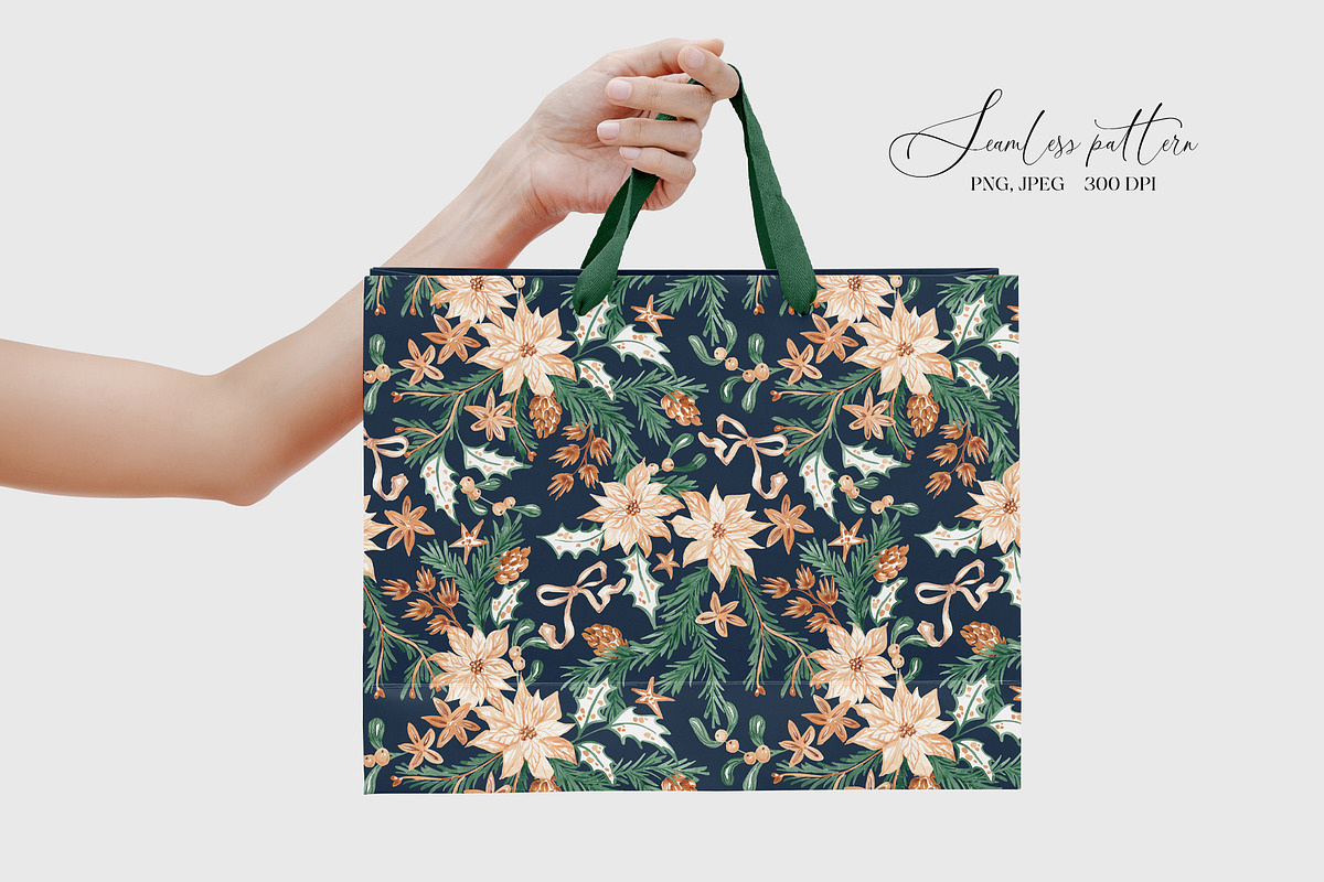 Christmas Botanicals Repeat Print, a Pattern Graphic by SirenaArt (Photo 19 of 21)