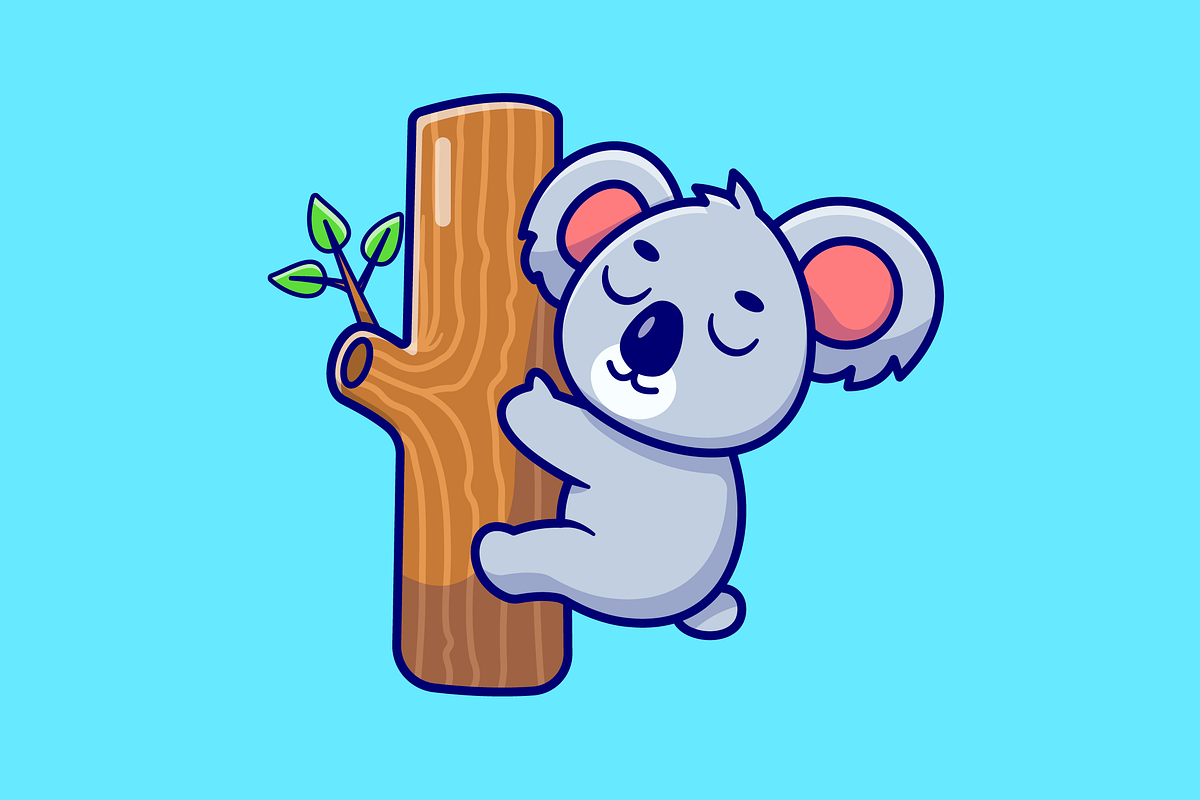 Cute Koala Hanging On Tree Cartoon, an Animal Illustration by Catalyst Labs (Photo 3 of 3)