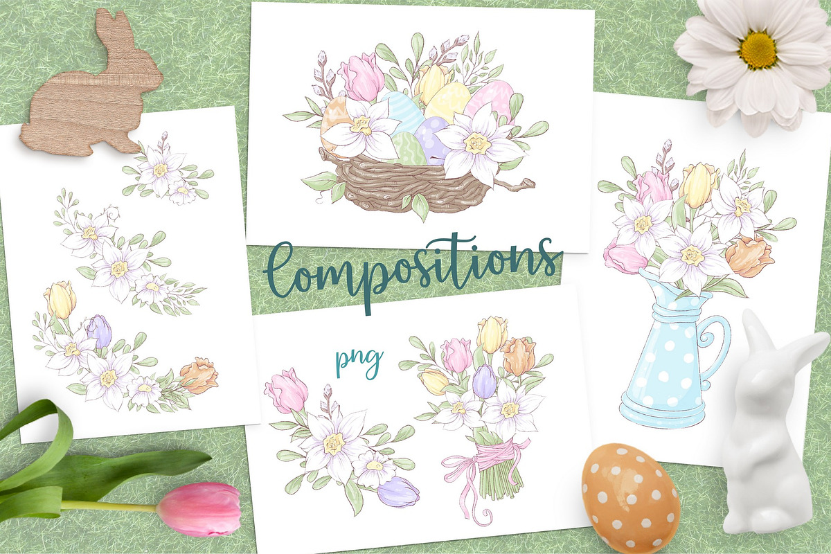 Gnome Easter Digital Clipart., a Decorative Illustration by Yuliya Art (Photo 4 of 9)