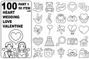 LoveWeddingHeartValentine Line100, an Outline Icon by MRPOR (Thumbnail 1 of 4)
