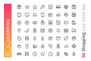 Shopping Line Icons Set, an Outline Icon by Voysla's Shop (Thumbnail 2 of 4)