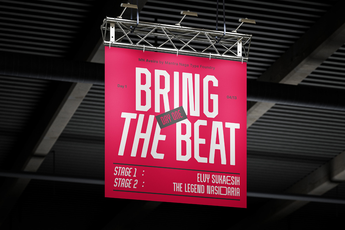 MN Aveiro - Display Condensed Font, a Sans Serif Font by Mantra Naga (Photo 17 of 17)