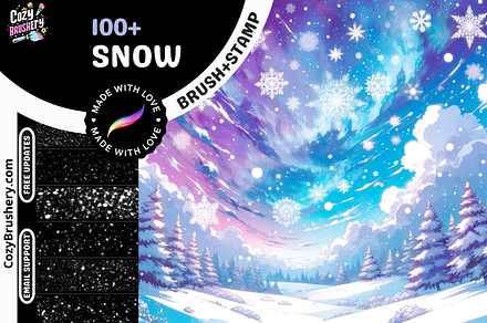 Snow Brushes & Stamps Pack, a Brushes & More by Cozy Brushery