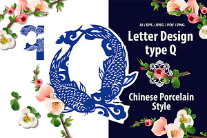 Alphabet design in Oriental style