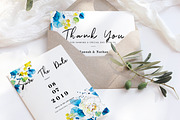watercolor white flower wedding card, a Card Template by TurquoiseDesign (Thumbnail 5 of 7)