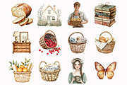 Watercolor Cottage Soul Clipart, an Illustration by Design Market (Thumbnail 2 of 5)