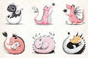 Baby Dragon Clipart Set, an Illustration by DreamCafeArt (Thumbnail 8 of 8)
