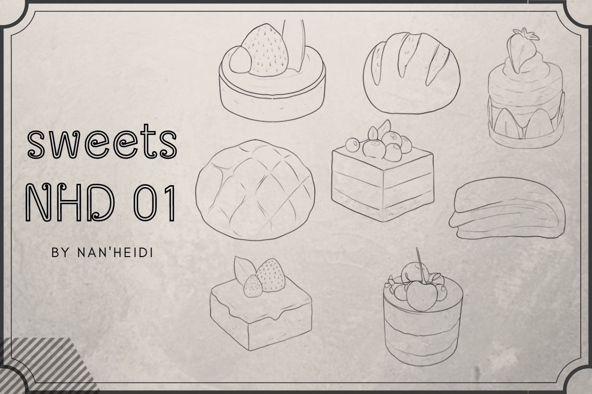 25 Sweets NHD 01 Procreate brushes, a Brush Add-On by Nan'Heidi (Photo 5 of 5)