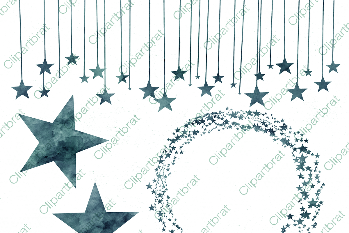 Dark Teal Blue Star Graphic Set, an Illustration by ClipartBrat Graphics (Photo 2 of 5)