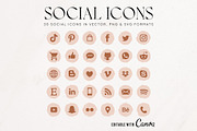TerraCotta Social Icon Pack, an Outline Icon by Indie Grace Design (Thumbnail 1 of 2)