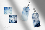 Blue Abstract Watercolor Backgrounds, a Texture Graphic by Navenzeles (Thumbnail 2 of 10)