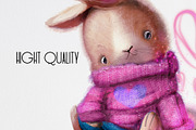 Fluffy Hares, an Animal Illustration by Eve Farb (Thumbnail 4 of 4)