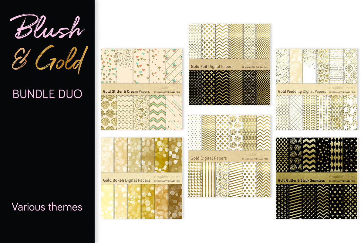 84% OFF! Blush & Gold BUNDLE DUO, a Texture Graphic by Chus Moreno Studio (Photo 4 of 7)
