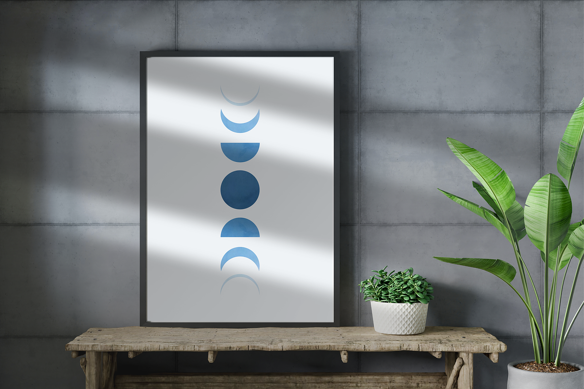 Blue Minimalist Wall Art Set of 4 preview 3