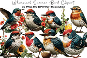 Whimsical Summer Bird Clipart, an Illustration by Black Bird Studio (Thumbnail 1 of 5)