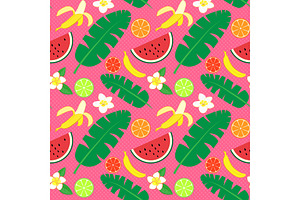 Tropical seamless vector pattern