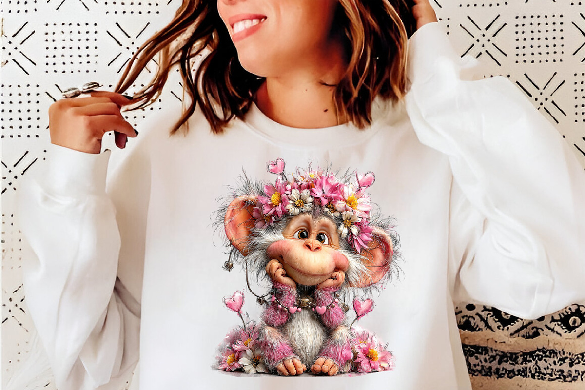 Valentines Day Monkey Sublimation, an Illustration by SinaCreation (Photo 8 of 11)