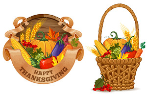 Thanksgiving Vector Set, a Decorative Illustration by Vector beauty