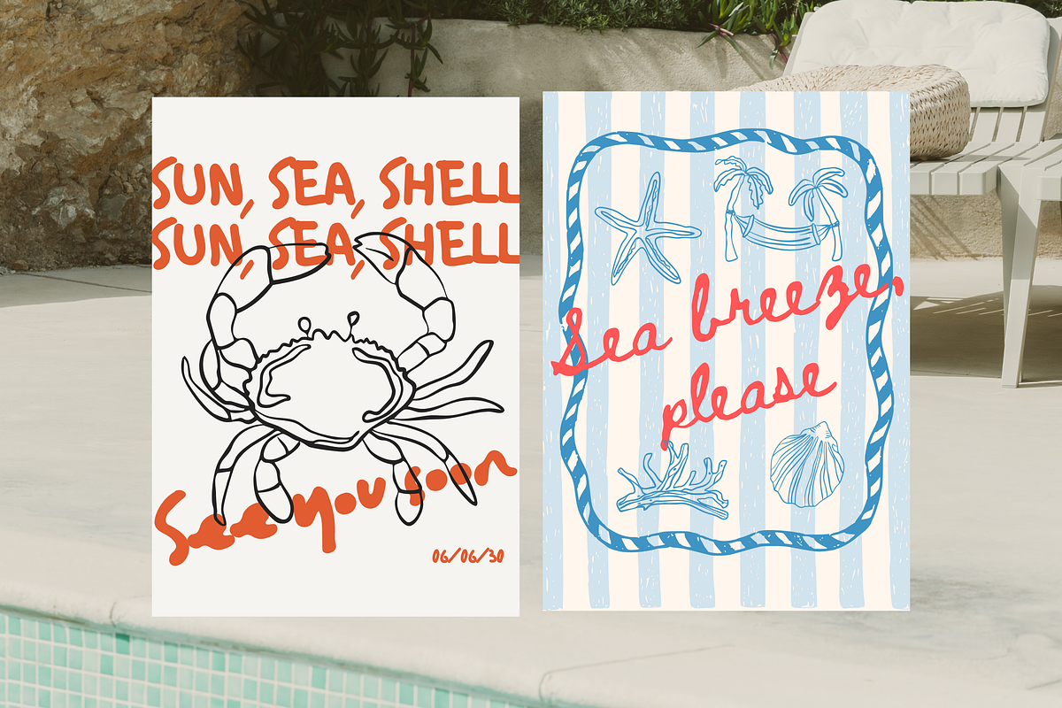 140 + Hand-Drawn Summer Set, an Object Illustration by Veyla (Photo 13 of 16)