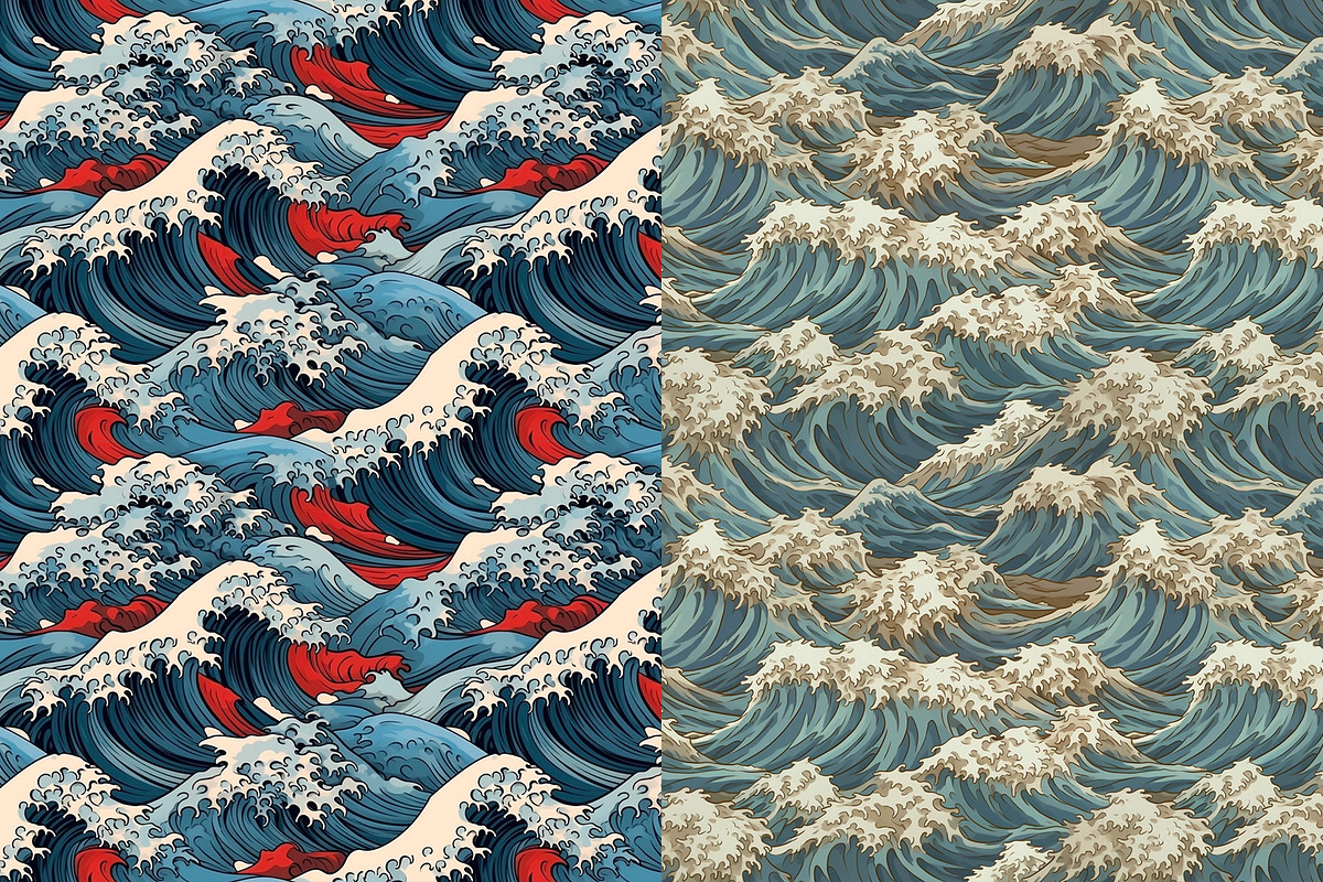 Waves of Japan: Seamless Patterns, a Pattern Graphic by TheBlackPixelCo (Photo 4 of 8)