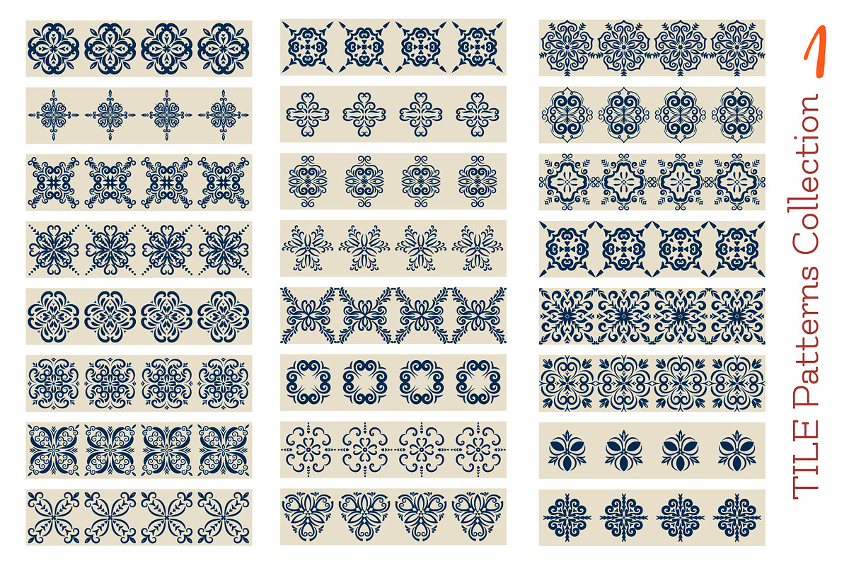 Collection1 of Azulejo Tile borders, a Pattern Graphic by DeMih