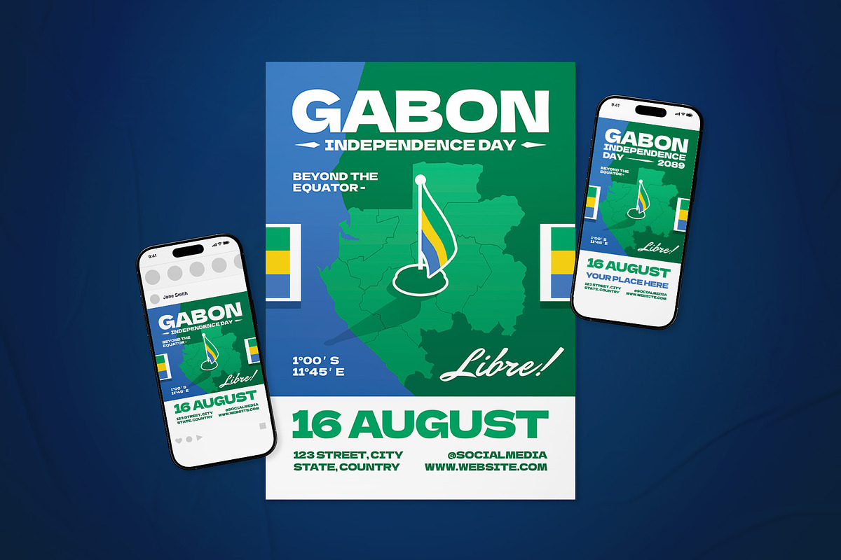 Gabon Independence Day Flyer Set, a Flyer Template by The Good Store (Photo 1 of 2)