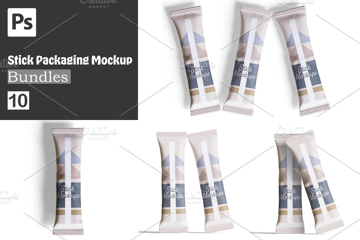 Stick Packaging Mockup Bundles, a Packaging Mockup by Ambo Ampeng (Photo 1 of 11)