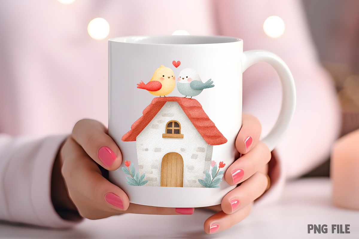 Love in the Little Cottage Clipart, an Illustration by Craft Nest (Photo 5 of 6)