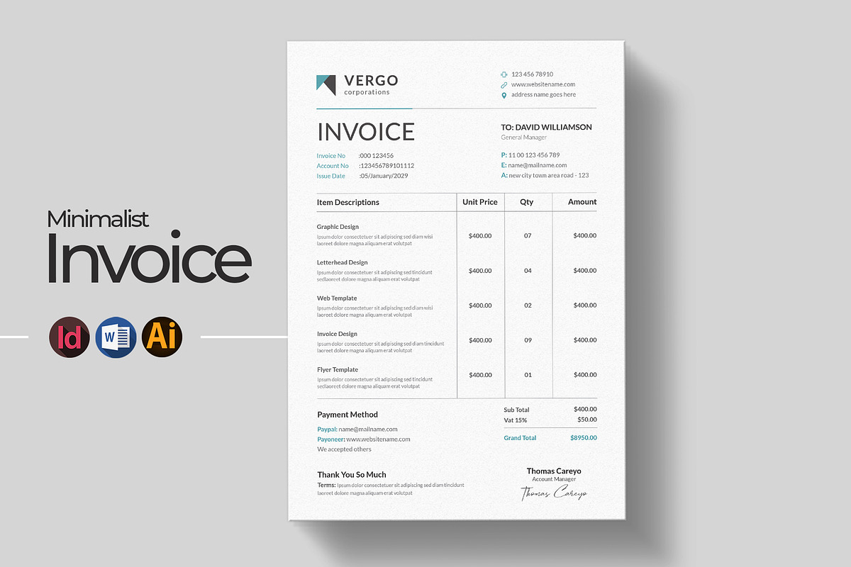 Clean Invoice Template | Word